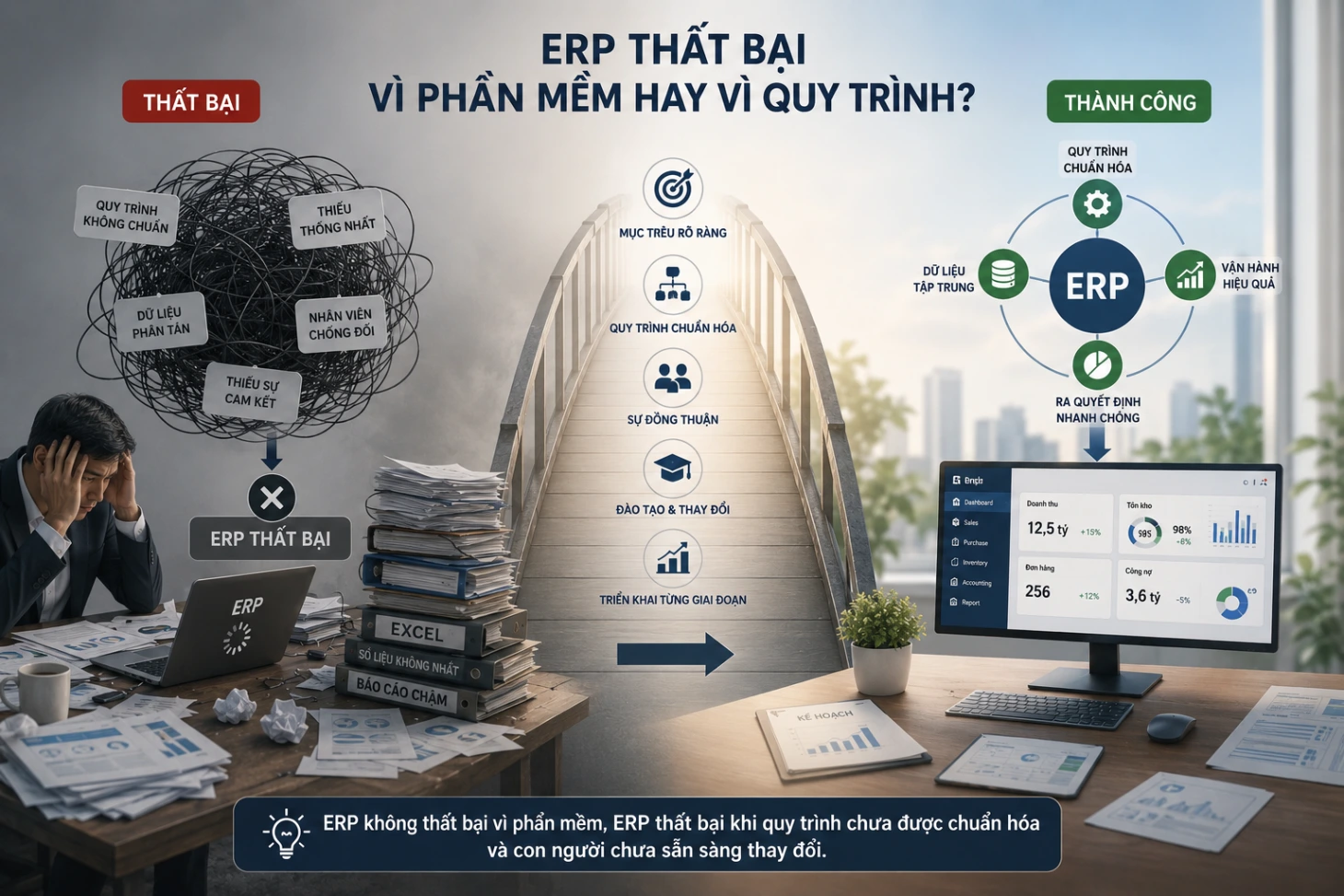 Triển khai ERP thất bại vì phần mềm hay vì quy trình?